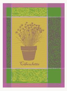 Set di 4 strofinacci jacquard Ciboulette Menthol
