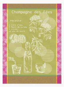 Set di 4 strofinacci jacquard Champagne Des Fees Mousse