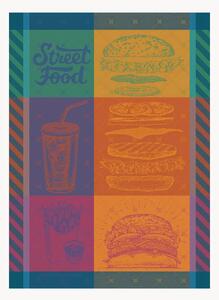 Set di 4 strofinacci jacquard Street Food Usa Gourmand