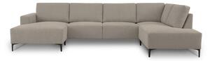 Divano angolare marrone chiaro (con penisola a destra/a U) con rivestimento in ciniglia Fabian – Scandic