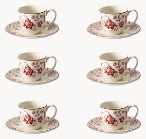 Set di 6 tazzine e piattini in ceramica Wonderwall