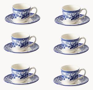 Set di 6 tazzine e piattini in ceramica London Calling