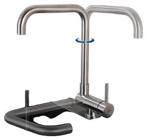 Frullatore da cucina, girevole a 360°, design pieghevole, cromato, attacco G3/8