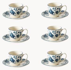 Set di 6 tazzine e piattini in ceramica Wonderwall