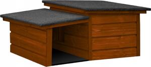 QLS Cuccia per cani e gatti taglia S con tettuccio isolata e resistente all'inverno Teak Outdoor 10995