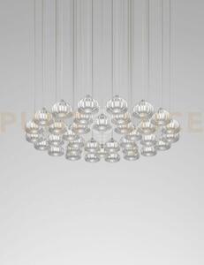 Diamante sospensione 36 cristallo e nickel satinato 36 luci attacco g9