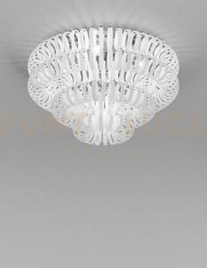 Ecos lampadario da soffitto 90 bianco rigadin cromo lucido 5 luciat