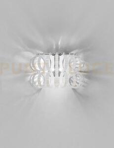 Ecos applique a parete 35 bianco rigadin cromo lucido 2 luci attacc