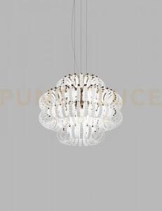 Ecos sospensione 60c bianco rigadin bronzo satinato 4 luci attacco 