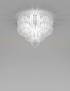Ecos lampadario da soffitto 60a bianco rigadin cromo lucido 3 luci 