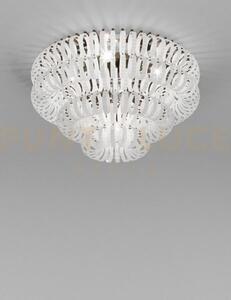 Ecos lampadario da soffitto 90 bianco rigadin bronzo satinato 5 luc