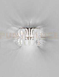 Ecos applique a parete 35 bianco rigadin bronzo satinato 2 luci att