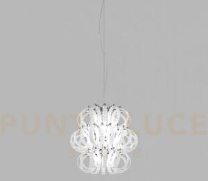Ecos sospensione 35 bianco rigadin cromo lucido 1 luce attacco e27