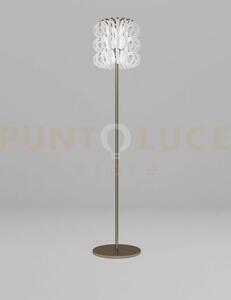 Ecos lampada da terra 35 bianco rigadin bronzo satinato 1 luce atta