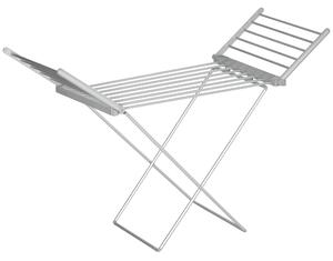HOMCOM Stendino Elettrico Riscaldato Salvaspazio in Alluminio Pieghevole per Asciugatura Veloce e Comoda 144x53x96cm Argento|Aosom