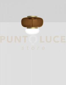 Faro lampada da soffitto p terra bruciata bianco ottone verniciato