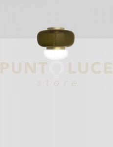 Faro lampada da soffitto p verde antico bianco ottone verniciato l