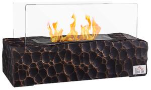 HOMCOM Camino a Bioetanolo da Tavolo con Bruciatore da 1.15L e Pannello in Vetro, 33x16x18cm, Nero|Aosom