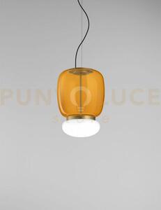 Faro sospensione g ambra scura bianco ottone verniciato l2202 led 2