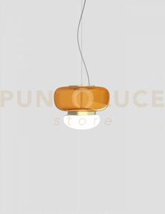 Faro sospensione p ambra scura bianco ottone verniciato l2202 led 2