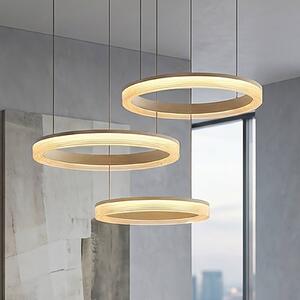 Searchlight Lampada a sospensione Lumen Rings, dimmerabile, Crema / Ambra, Soggiorno / Sala da pranzo, Metallo, Moderno, Lampada a sospensione