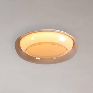 Searchlight Plafoniera soffitto Jude Flush, dimmerabile, Crema / Ambra, Soggiorno / Sala da pranzo, Metallo, Plafoniera