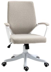 Vinsetto Sedia Moderno da Ufficio Ergonomica con Altezza Regolabile e Funzione Dondolo, Seduta Imbottita, 62x69x92-100cm, Beige | Aosom Italy