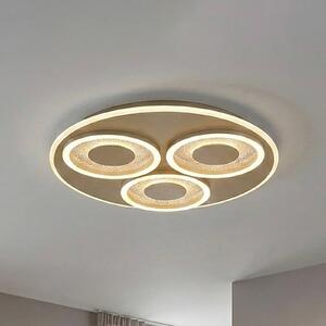 Searchlight Plafoniera soffitto Wreath Flush, dimmerabile, Crema / Ambra, Soggiorno / Sala da pranzo, Metallo, Moderno, Plafoniera