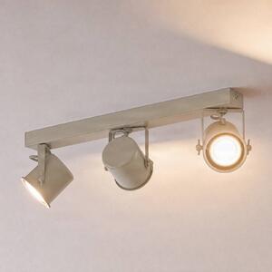 Faretto da soffitto Canico, a 3 luci, color crema Canico Argon, Crema / Ambra, Soggiorno / Sala da pranzo, Metallo, Moderno, Faretto alogeno