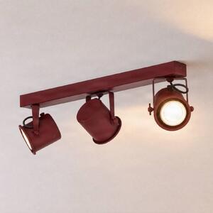 Faretto da soffitto Canico, a 3 luci, rosso Canico Argon, Rosso, Soggiorno / Sala da pranzo, Metallo, Moderno, Faretto alogeno