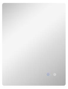 Kleankin Specchio Bagno con Luci LED Regolabili, Interruttori Touch e Funzione Antiappannamento, 70x50 cm