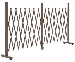 Outsunny Recinzione Estensibile Autoportante in Acciaio e Alluminio, Larghezza 52-405 cm, Marrone scuro