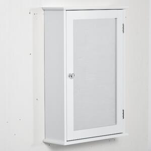 Kleankin Specchio Bagno Contenitore con Anta Magnetica, Mobile Bagno con Specchio, Ripiano Regolabile, Bianco | Aosom Italy
