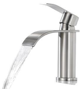 Miscelatore per lavabo, monocomando, acciaio inossidabile, nero, acciaio inossidabile, attacco G3/8