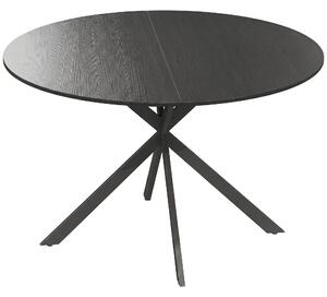 Tavolo da Pranzo Rotondo Stile Industriale Ø120x75 cm con Piano in Truciolato e Gambe a Croce in Acciaio Nero