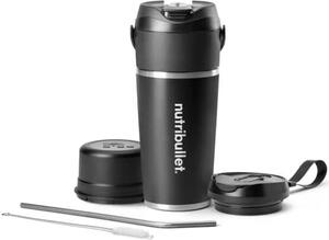 NutriBullet Frullatore con Bicchiere Portatile per Sportivi Capacit Ciotola 590 ml Potenza 11.1 V colore Nero - NBP016B Flip
