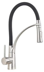 Miscelatore per lavello da cucina, design estraibile, struttura robusta in ottone, finitura in nichel spazzolato