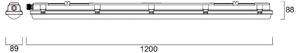 Sylvania Lampada convessa a LED RESISTO, grigio chiaro, 120 cm, 34 W, 840 IP66 RESISTO, Alluminio / Grigio / Zincato, Plastica, Plafoniera