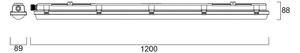 Sylvania Lampada convessa a LED RESISTO, grigio chiaro, 120 cm, 17 W, 840 IP66 RESISTO, Alluminio / Grigio / Zincato, Plastica, Plafoniera