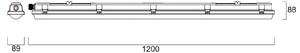 Sylvania Lampada convessa a LED con sensore RESISTO, grigia, 120 cm, 34 W, 840 lm, IP66 RESISTO, Alluminio / Grigio / Zincato, Plastica, Plafoniera
