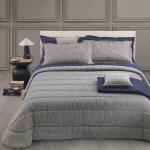 Trapunta In Raso Di Cotone Straight Matrimoniale - 270X260 Trussardi Geometrico Blu Caleffi