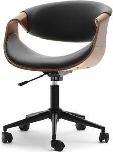 Sedia girevole di design ENIGER - noce / nero