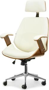 Sedia da ufficio EVALISA - noce / crema / cromo