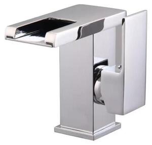 Rubinetteria per bagno - Rubinetto per lavabo - Luce LED RGB - Montaggio a filo - Corpo in metallo - Nucleo della valvola in acciaio inossidabile - Argento