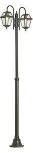 Lanterna da esterno classica verde scuro 235 cm 2 luci IP44 - Berta