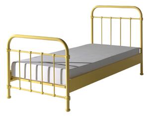 Letto per bambini in metallo giallo, 90 x 200 cm New York - Vipack