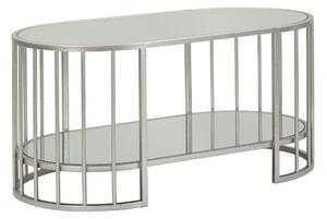 Tavolo da caff� SMIME design elegante con doppio piano effetto marmo dimensioni 90x90x 45 cm struttura Silver