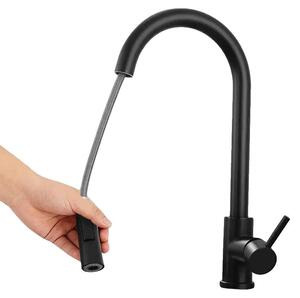 Miscelatore per lavello da cucina, rotazione a 360°, due modalità di erogazione dell'acqua, estensione fino a 50 cm, altezza totale 387 mm, installazione a incasso