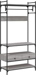 Appendiabiti con cassetti Grigio Sonoma 89x39x184,5 cm