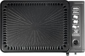Barbecue a gas, design portatile, controllo della temperatura regolabile, nero